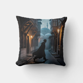 Shadow Walker in Istanbul Streets Cushion