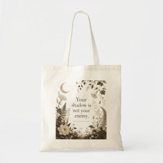 Shadow Work Botanical Vintage Floral Quote Tote Bag
