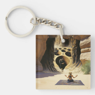 Shadow Work Occult Dark Witchy Recovery AI Art Key Ring