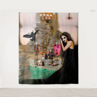 Shadow Work Occult Dark Witchy Recovery AI Art Tapestry
