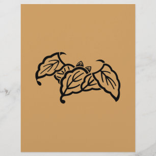 Shadowed bat-shaped oak leaves