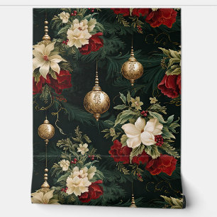 Shadowed Christmas Ballet Botanical Wallpaper
