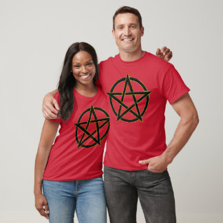 Shadowed Cosmos: Obsidian Pentagram T-Shirt