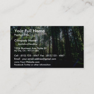 Shadowed grove from the Forest Business Card