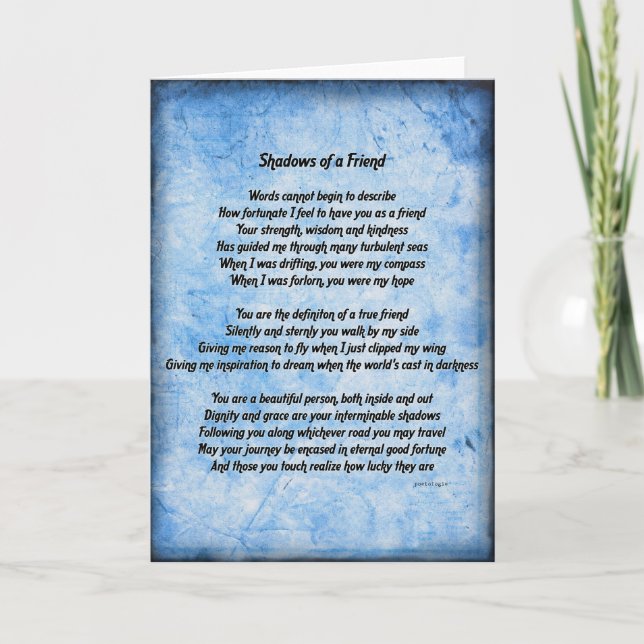 Shadows of a Friend Card (blue) (Front)
