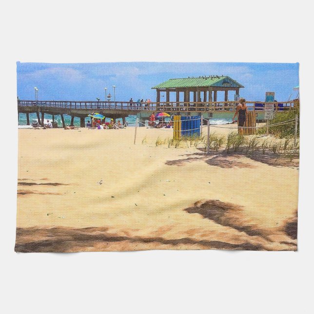 Shadows of Palm Trees Tea Towel (Horizontal)