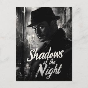 Shadows of the Night - Film Noir Style Design Holiday Postcard