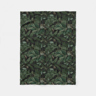 Shadows of the Oak (Night) Fleece Blanket