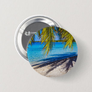 Shadows on the beach 6 cm round badge