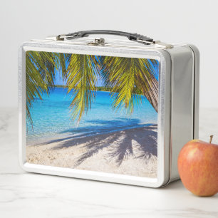 Shadows on the beach metal lunch box