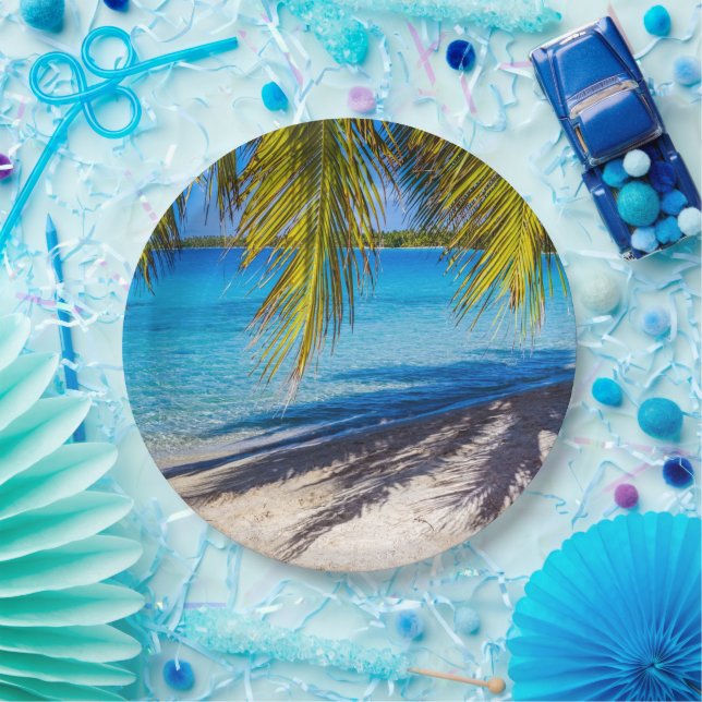 Shadows on the beach paper plate (Party)