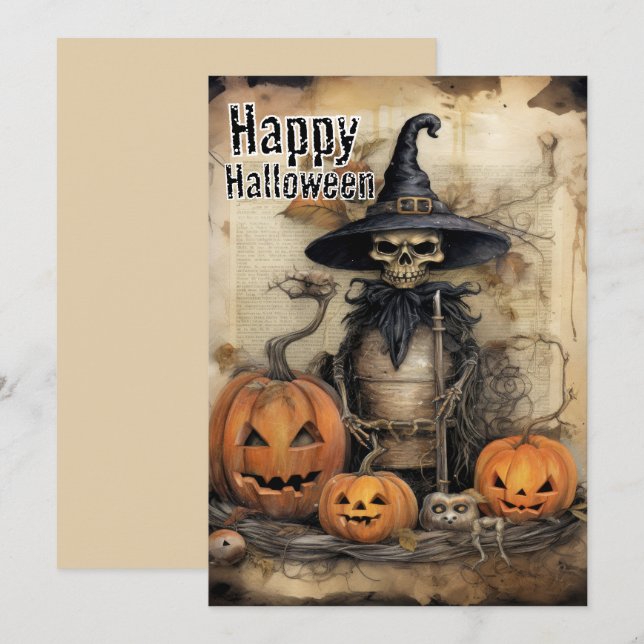 Shadows & Shrieks — A Halloween Scream Scene Holiday Card (Front/Back)