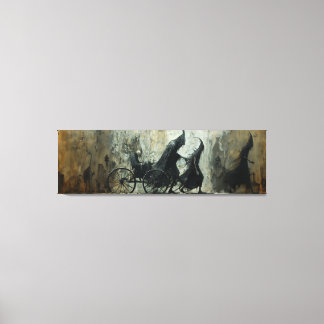 🌃🎨 Shadowy Carriage Ride 🐎 Canvas Print
