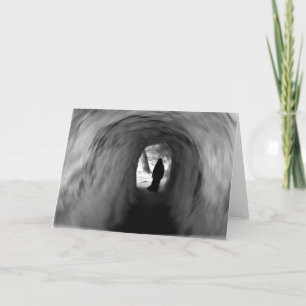Shadowy Figure in a Long Swirling Tunnel  Card