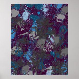 Shadowy Floral Poster