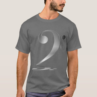 Shadowy Silver Bass Clef T-Shirt