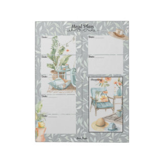 Shady Lady 7 Day Blank Meal Planner Notepad