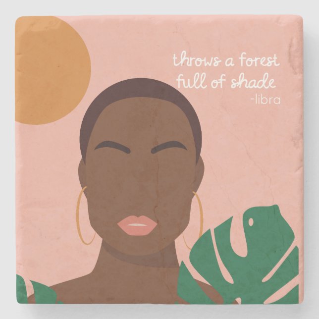 Shady Libra Quotes Stone Coaster (Front)