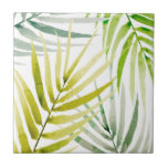 Shady Palms Tile<br><div class="desc">Shady Palm II by Annie Warren. Palm tree leaves in different shades of green are sprinked across the composition. | 164411Z</div>