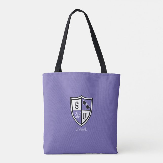 Shady University Alum grad periwinkle personalised Tote Bag (Back)