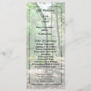 Shady Woods Wedding Program Programme