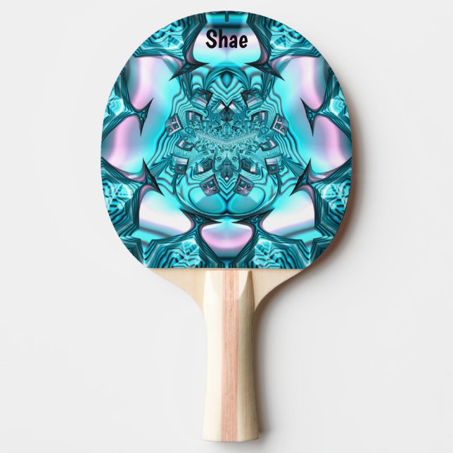 SHAE ~ MARSHMALLOWS ~ Pink Blue Original Fractal~  Ping Pong Paddle (Front)