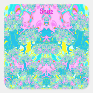 SHAE ~ PASTEL PERFECTION ~ SQUARE STICKER