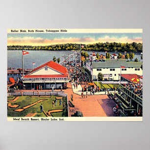 Shafer Lake, Indiana Ideal Beach Resort Poster