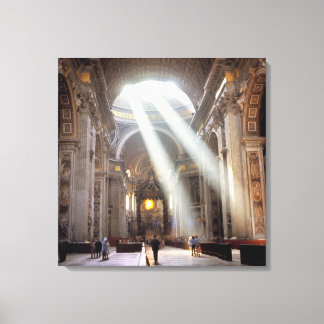 Shafts of sunlight pour through the windows canvas print