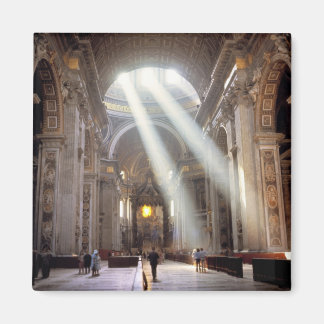 Shafts of sunlight pour through the windows magnet