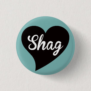 Shag Black Heart Peacock 3 Cm Round Badge