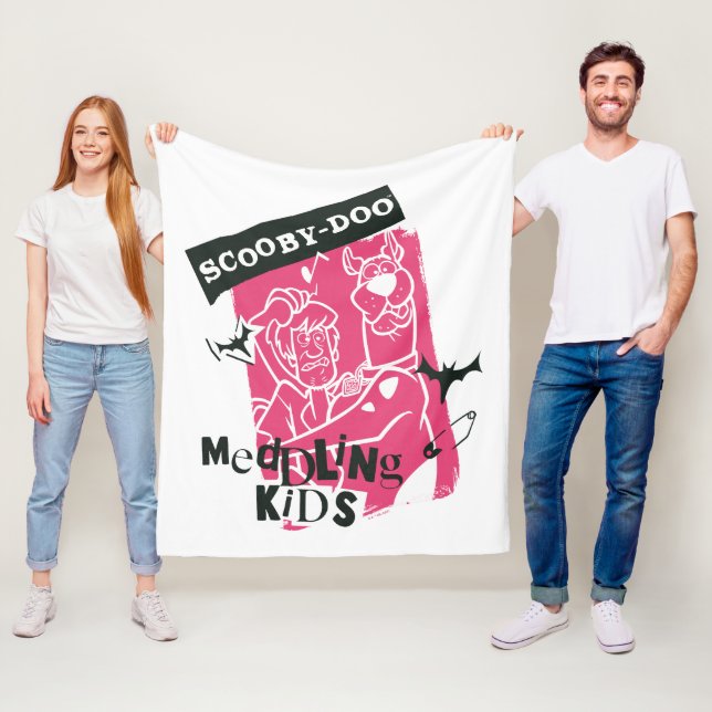 Shaggy and Scooby-Doo Meddling Kids Punk Outline Fleece Blanket (In Situ)