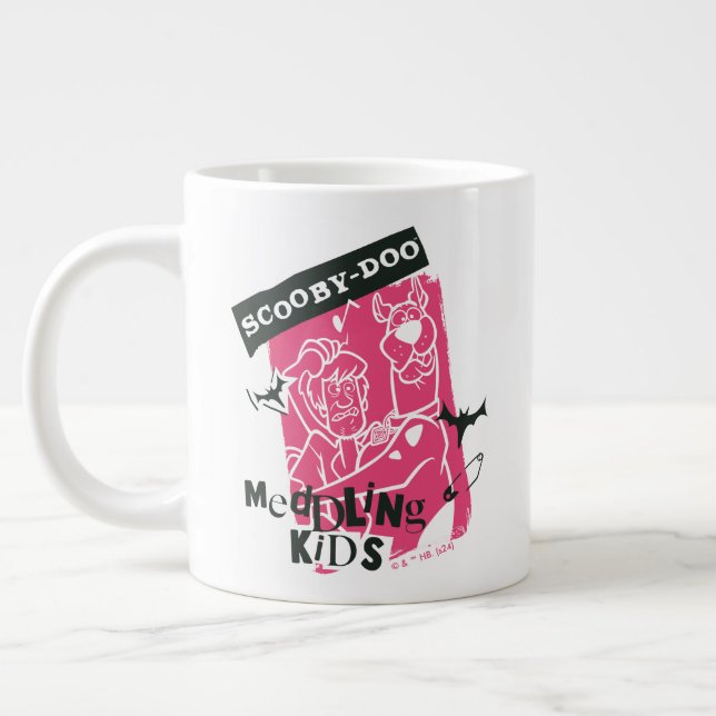 Shaggy and Scooby-Doo Meddling Kids Punk Outline Large Coffee Mug (Left)