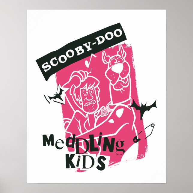 Shaggy and Scooby-Doo Meddling Kids Punk Outline Poster (Front)