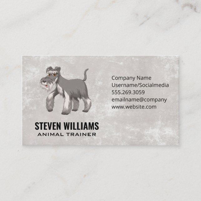 Shaggy Grey Dog Business Card (Front)