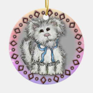 Shaggy Puppy Dog Ceramic Tree Decoration
