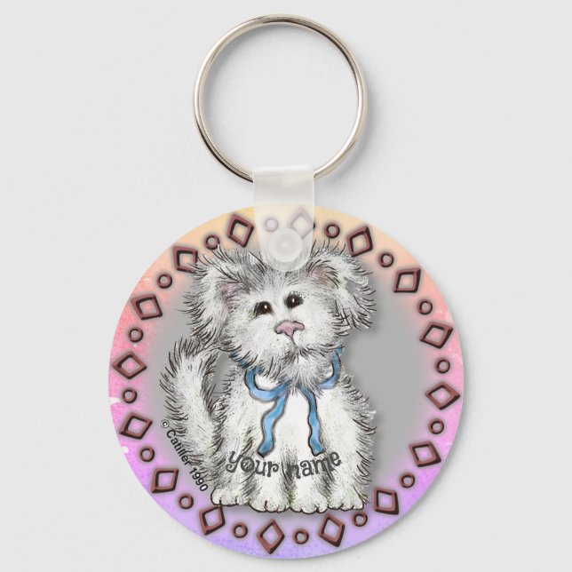 Shaggy Puppy Dog  Key Ring (Front)