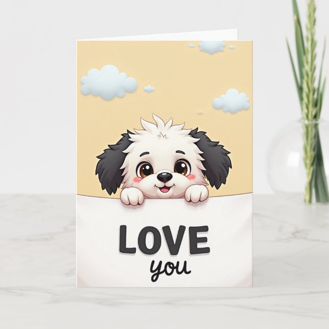 Shaggy Puppy Love You Card (Front)
