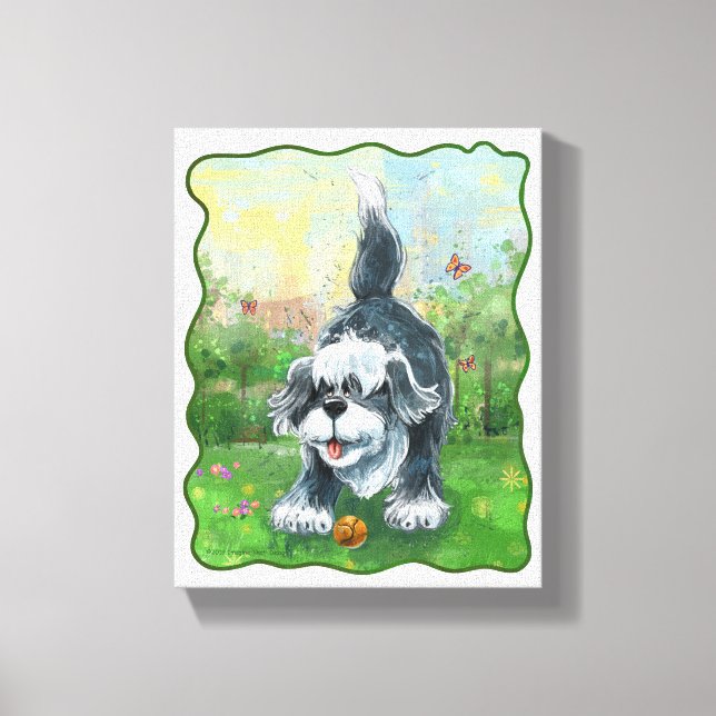 Shaggy Sheep Dog Canvas Print (Front)