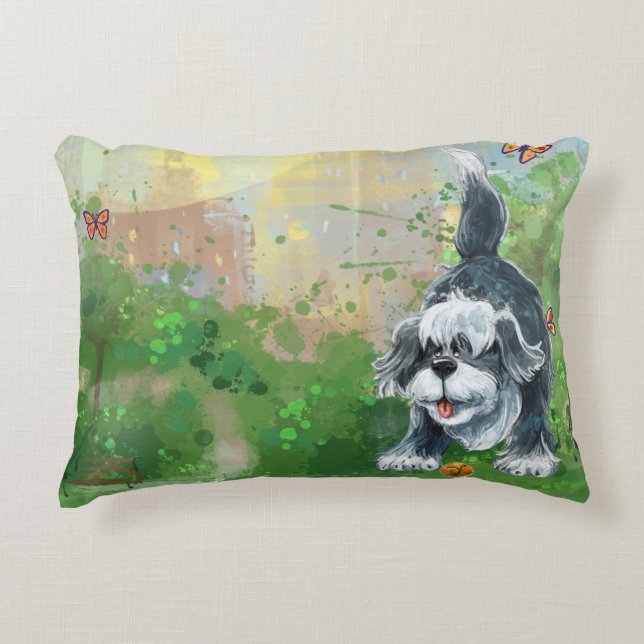 Shaggy Sheep Dog Decorative Cushion (Front)