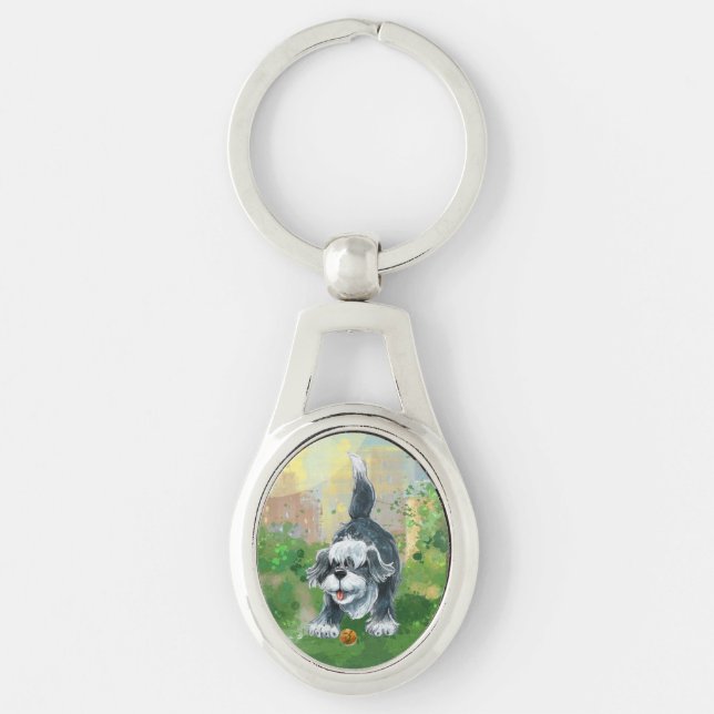 Shaggy Sheep Dog Key Ring (Front)
