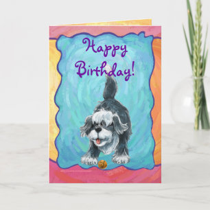 Shaggy Sheep Dog Party Centre Card