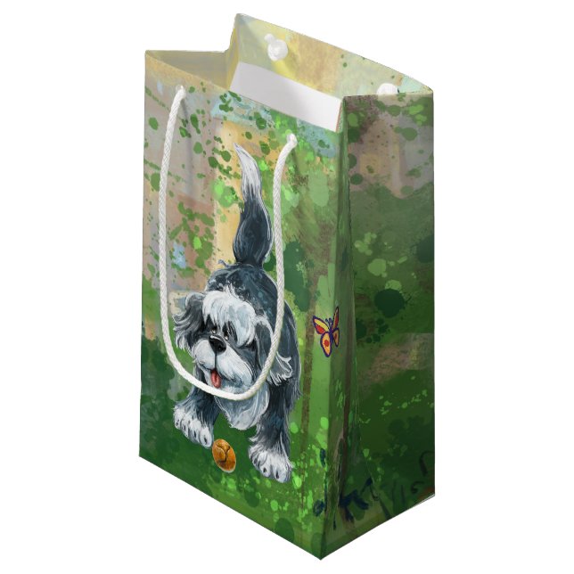 Shaggy Sheep Dog Small Gift Bag (Front Angled)