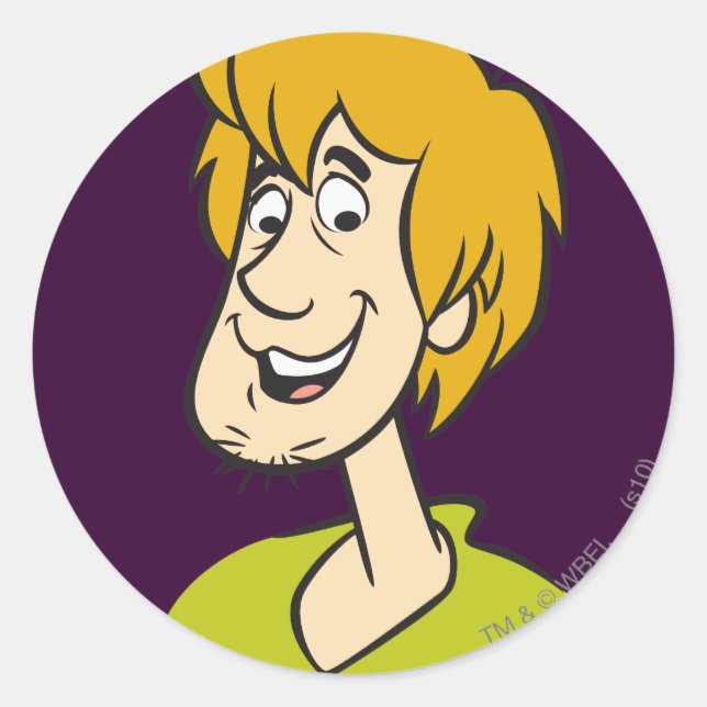 Shaggy Smiling Classic Round Sticker (Front)