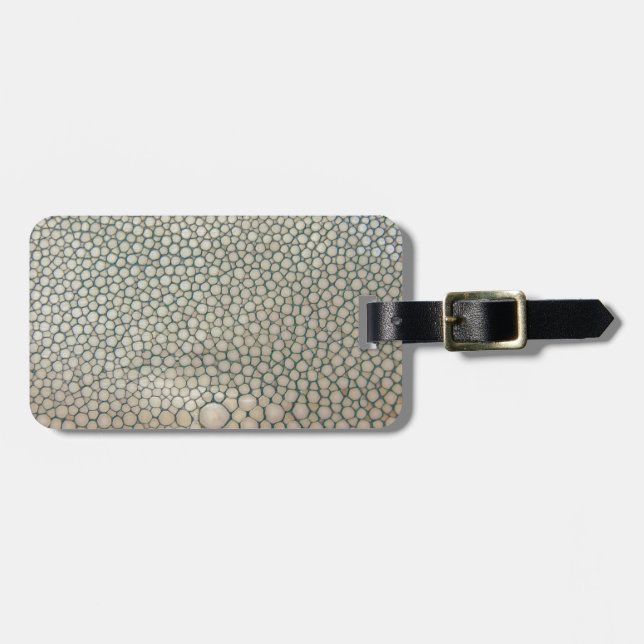 Shagreen Beige Luggage Tag (Front Horizontal)