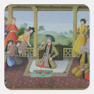 Shah Suleyman II  and his courtiers Square Sticker