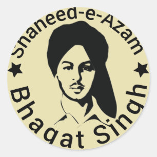shaheed -e-azam Bhagat Singh Classic Round Sticker