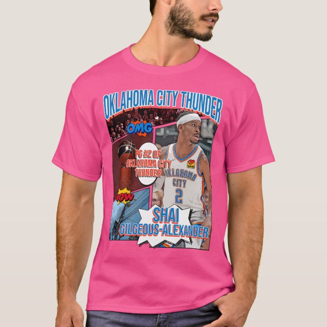 Shai Gilgeous-Alexander Basketball Art Thunder 1 T-Shirt (Front)