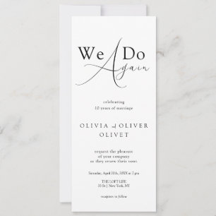 Shailene Black and White Vow Renewal Invitation