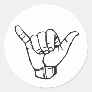 SHAKA ASL CLASSIC ROUND STICKER